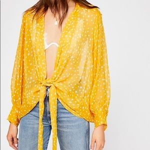 Free People Star Dazed Tie Front Kimono
